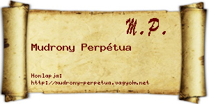 Mudrony Perpétua névjegykártya